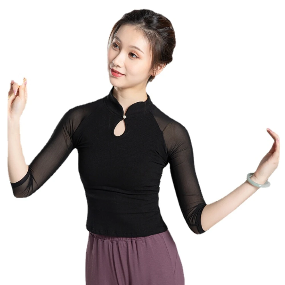 

Body Gauze Clothes Temperament Top Classical Dance Dance Costume Exercise Clothing Female Body Charm Chinese Ethnic Costume