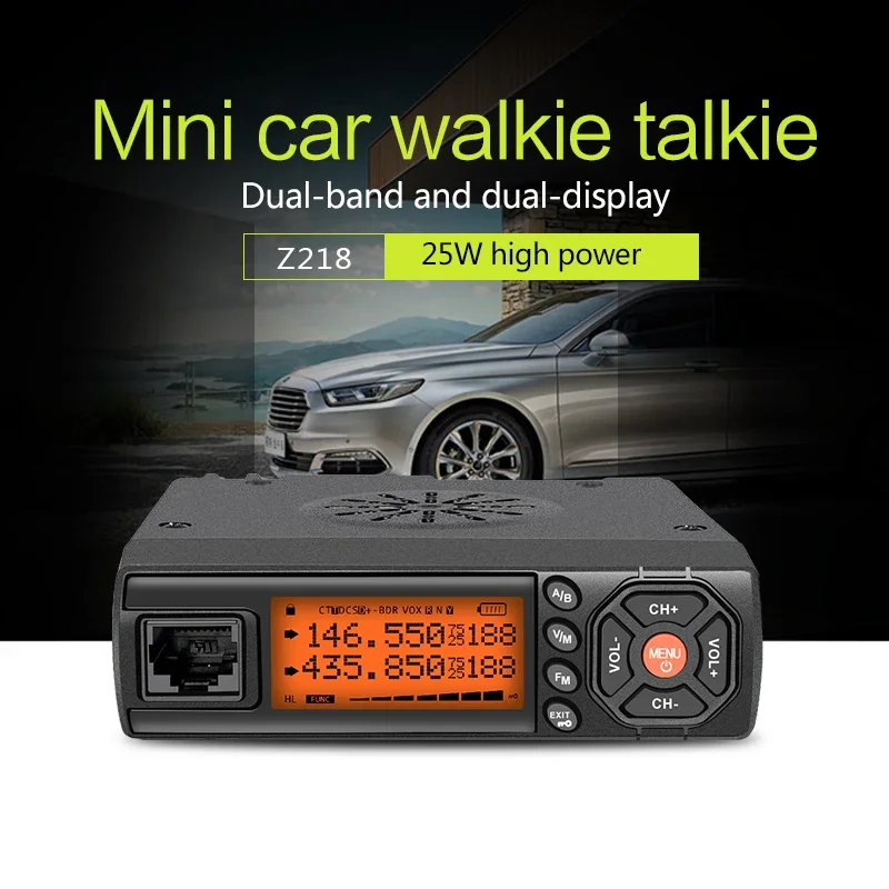 ZASTONE Z218 Zastone 25W Car Walkie Talkie Dual Band UHF VHF Mobile Radio