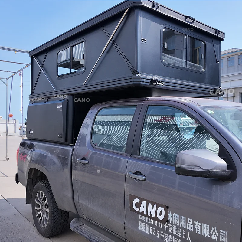 KQX Quick Open Vertical Lift Hard Shell Rooftop Tent Aluminum for Mid Size 5ft Bed Truck Jeep Style Off Road Use