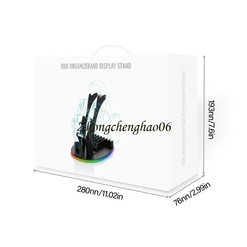 Gaming Console Accessory Holder Illuminated Shelf With Colorful Lights For Video Game Controllerss Headphones Game Cards 601F