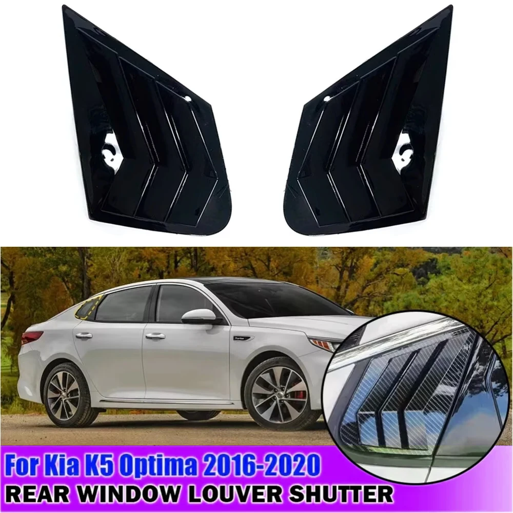 

For Kia Optima K5 Sedan 2016-2019 2x Car Rear Louver Window Side Shutter Cover Trim Sticker Vent Scoop Accessories Vehicle Decor