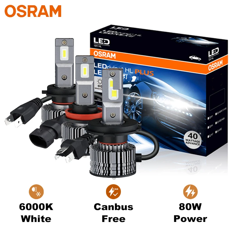

OSRAM LED CF2.0 Plus H4 H7 H11 HB3 HB4 Автомобильная фара 80 Вт 12/24 В Яркий 9005 9006 h8 h16 6000K Белый Upgarde Противотуманные фары 2x