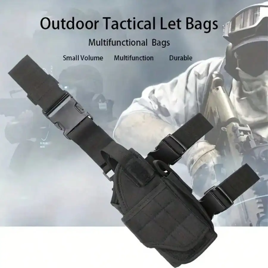 قطعة واحدة من حافظة الفخذ التكتيكية اليمنى - سحب سريع قابل للتعديل مع حقيبة المجلات، نايلون 600D لـ CS Field & Airsoft #2