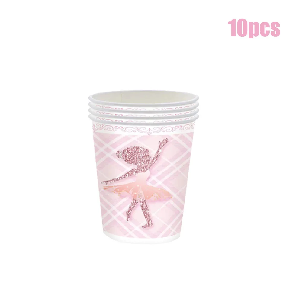 New Pink Swan Ballet Theme Party Disposable Tableware Paper Plates Napkins Princess Girls Happy Birthday Party Decor