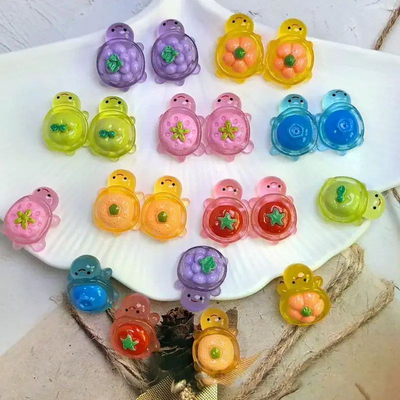 30Pcs Glowing Mini Resin Turtle Ornaments Luminous Decor for Terrarium Fairy Garden Micro Landscape Decor
