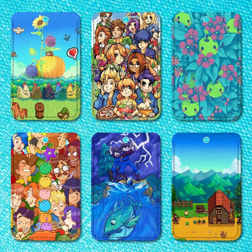 

S-Stardew Game V-Valley Holder Keychain For Work Card Bank Business Holder Student Card Protective Case Bus Card