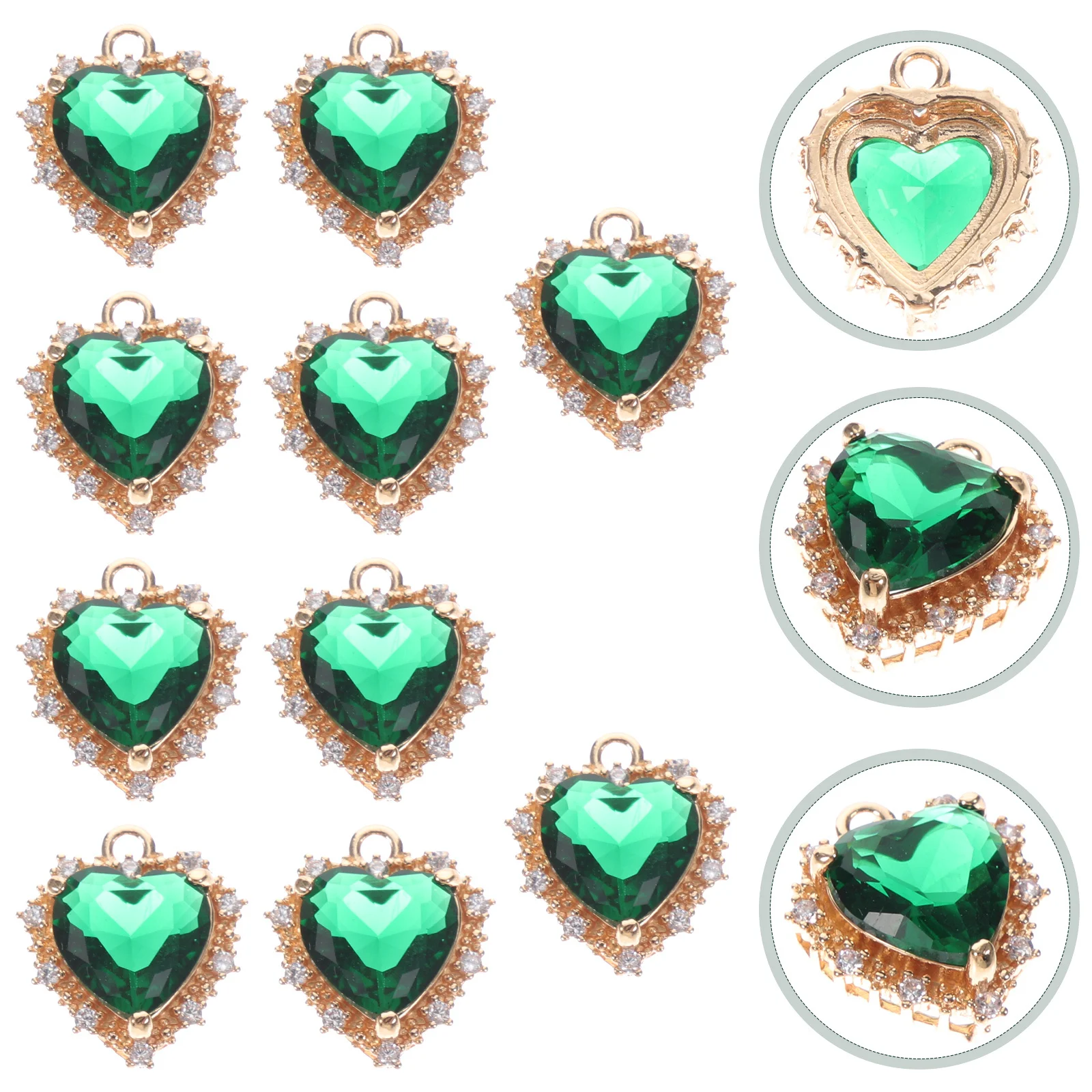 

10pcs Heart Bracelet Charms Lightweight Copper Diy Craft Necklace Pendants Jewelry Making Accessories Handmade Decorations Gift