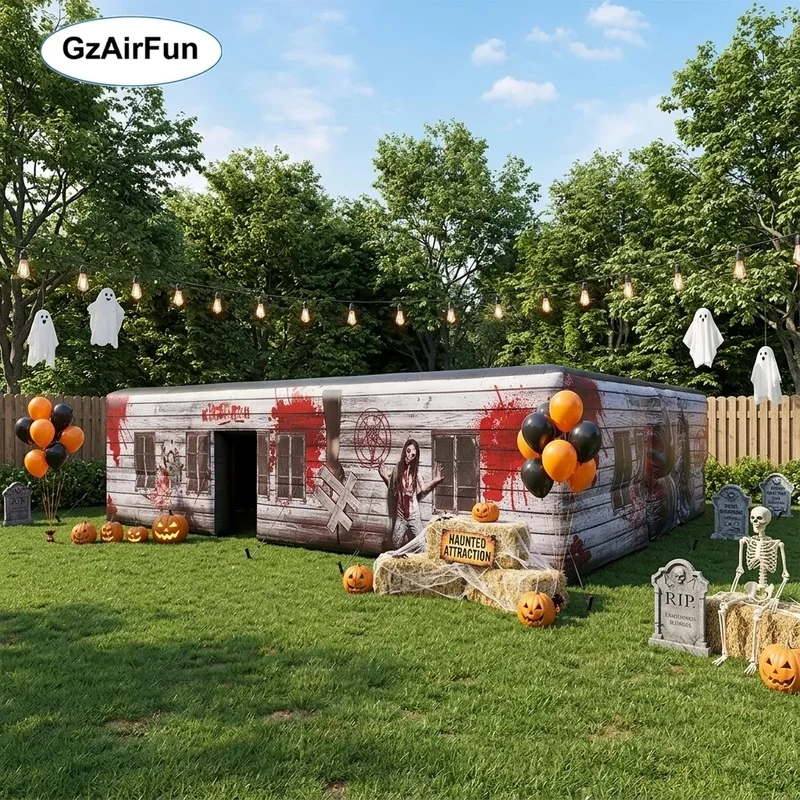 Bestselling Halloween Horror-themed Inflatable Haunted House Maze, Perfect for Kids' Activities and Parties.