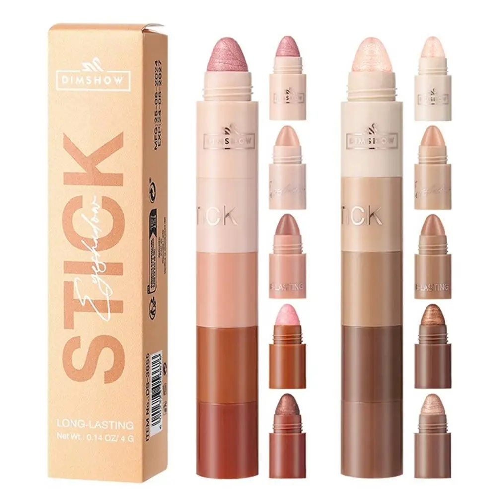 5 で 1 まぶたシャドウペンシルキット怠惰な防水持続真珠光沢のあるアイシャドウスティックハイライターペンメイクアップ女性のための