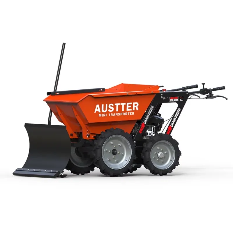250Kg Load Four-Wheel Drive Truck 4x4 Motorized Petrol Motor Powered Mechanical Transmit Mini Dumper With Snow Shovel