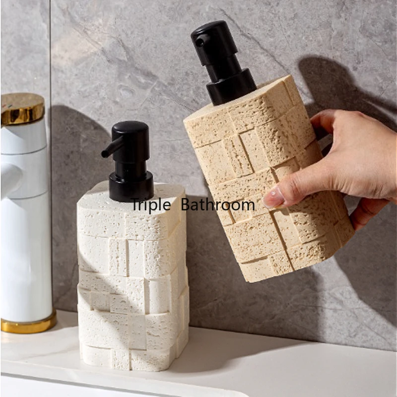1pc Sand and Gravel Lotion Bottle Liquid Packaging Container Bathroom Accessories Shampoo and Shower Gel Bottles Soap Dispenser