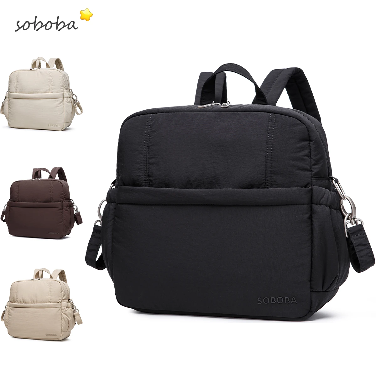 Large Capacity Diaper Bag Backpack Multifunctional Mommy Nappy Travelling Bag Baby Care Backpack with Stroller Straps