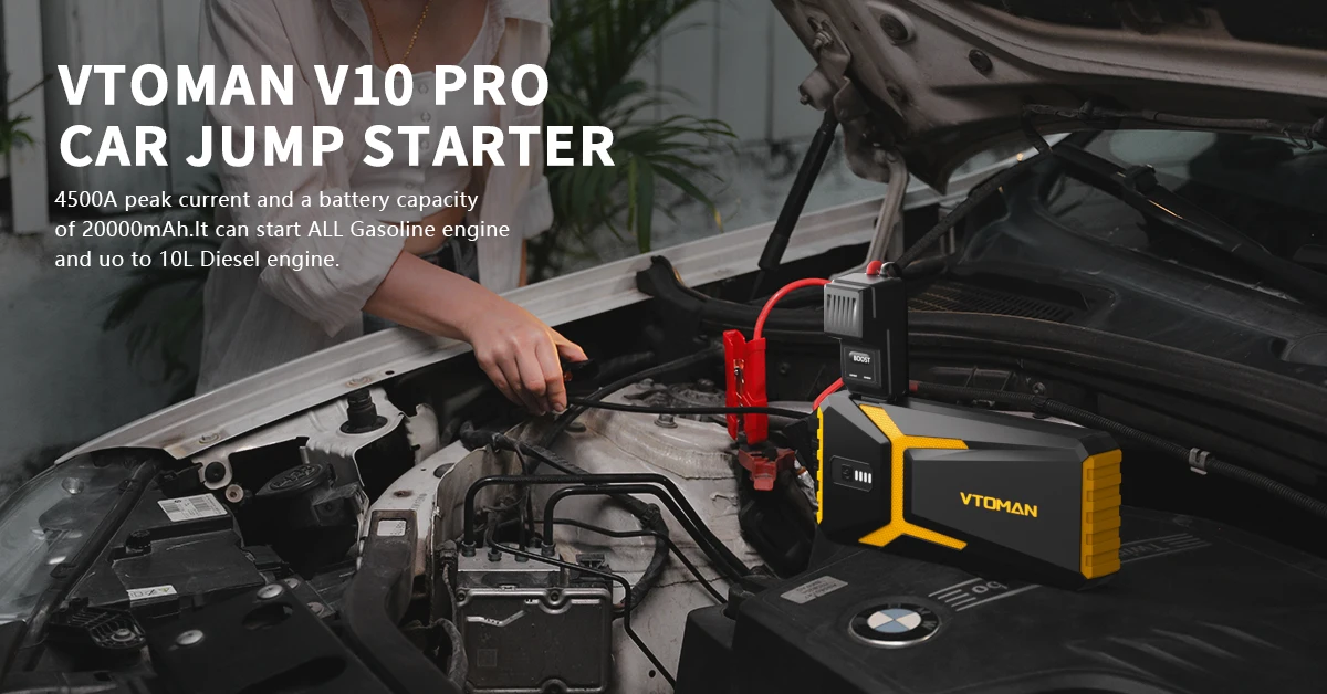 VTOMAN V6 Pro Car Jump Starter Power Bank 2000A Car Battery Charger Auto Emergency Booster Starting Device Jump Starter