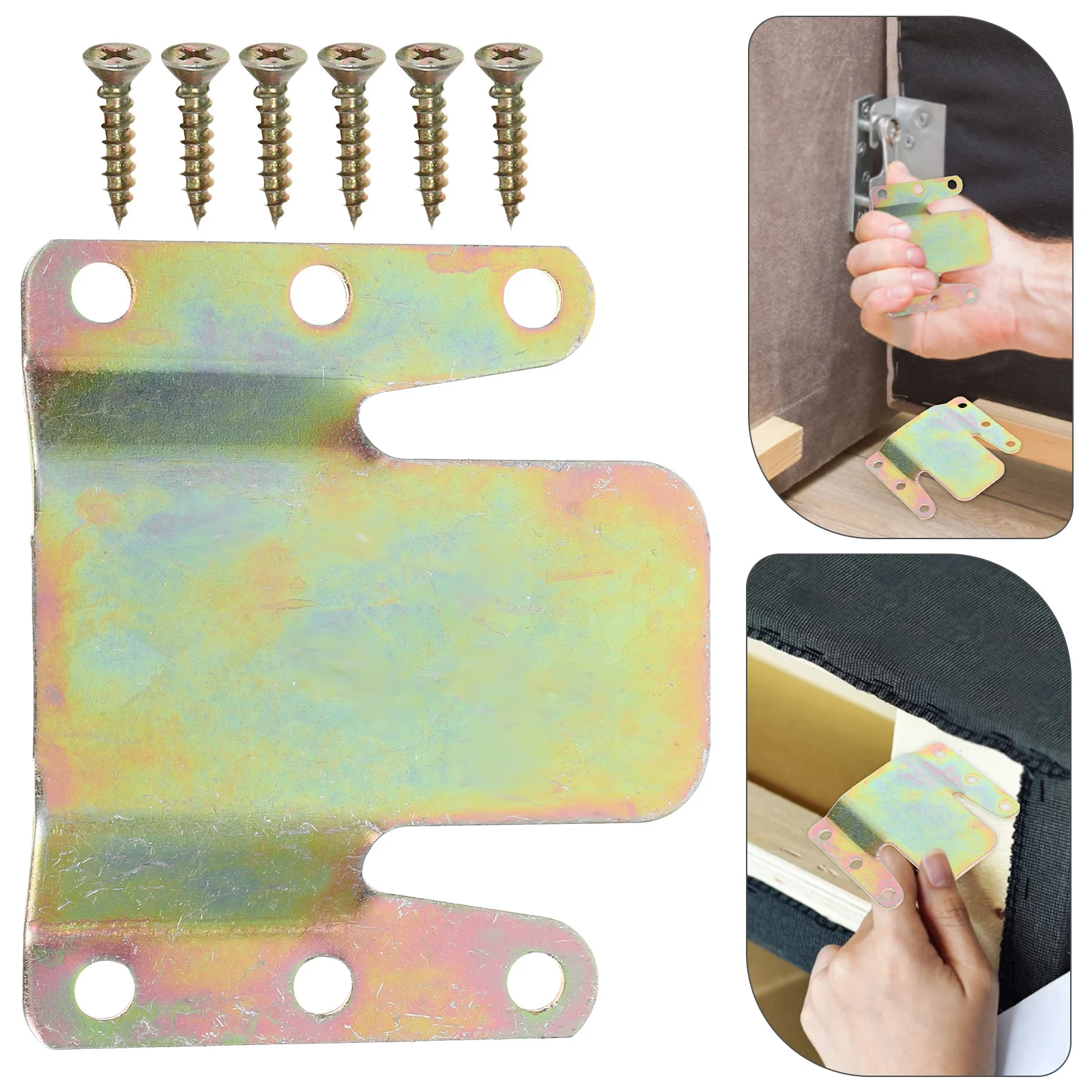 

12Pcs Sectional Sofa Connectors Metal Furniture Brackets Screws Couch Chair Recliner Stable Connectors for Sectional Couch Parts