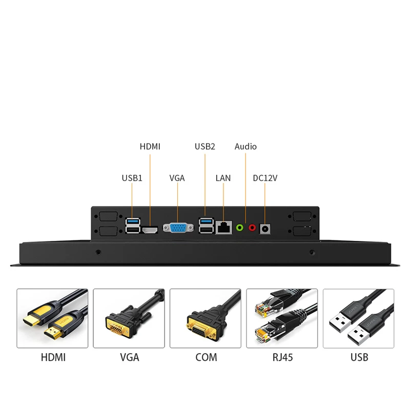 15/17/19/21.5 Inch Resistive Touch Screen Industrial AIO PC i7-6500U 8GB RAM 128GB SSD Embedded Machine Tool Control Computer