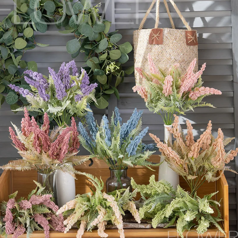 Realistic Flocked Resistant Artificial Lavender Bundle - Aquarium Decor Fake Plants for Fish Tank Ornament, Enhance Underwater