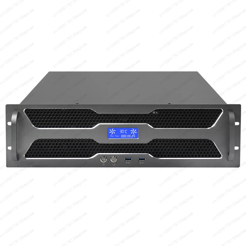 3U industrial control chassis high-end aluminum panel intelligent temperature control screen redundant dual power ATX main board