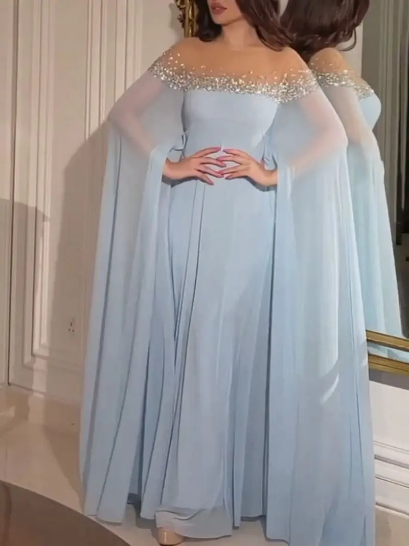 

Women's African Dresses 2024 Elegant Ball Dress Hot Diamond Pearl Long Sleeve Ankara Dresses Girl Wedding Dinner Party Dress