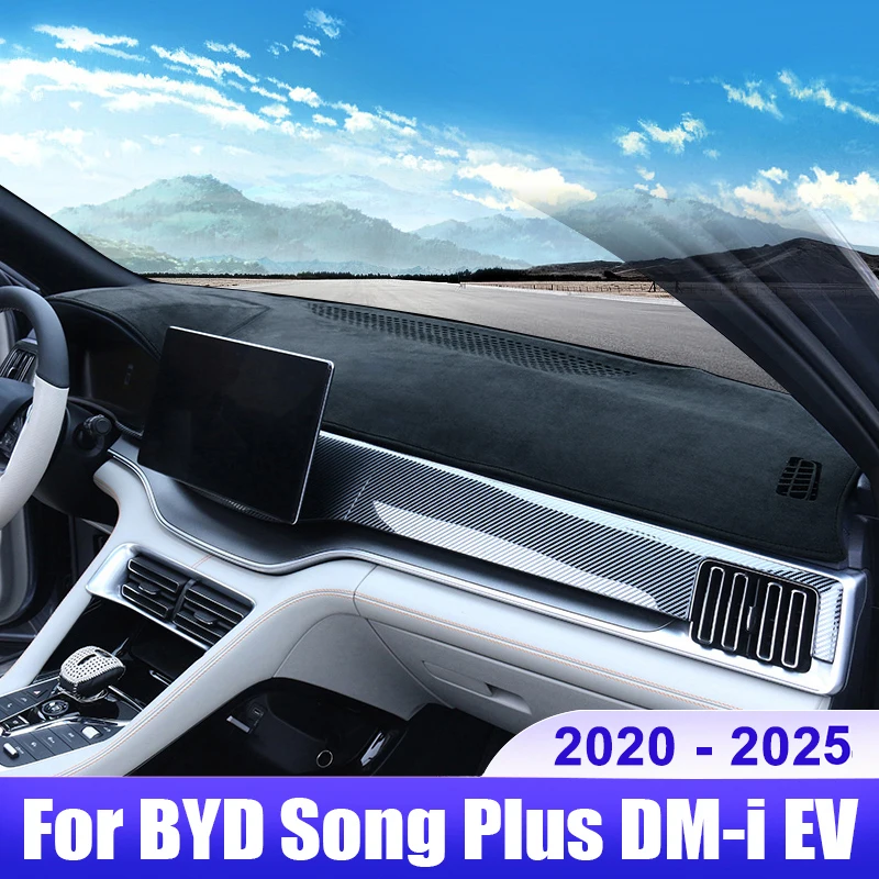 

For BYD Song Plus DM-i EV 2020 2021 2022 2023 2024 2025 DMI Car Dashboard Cover Mat Sun Shade Non-slip Pad Interior Accessories
