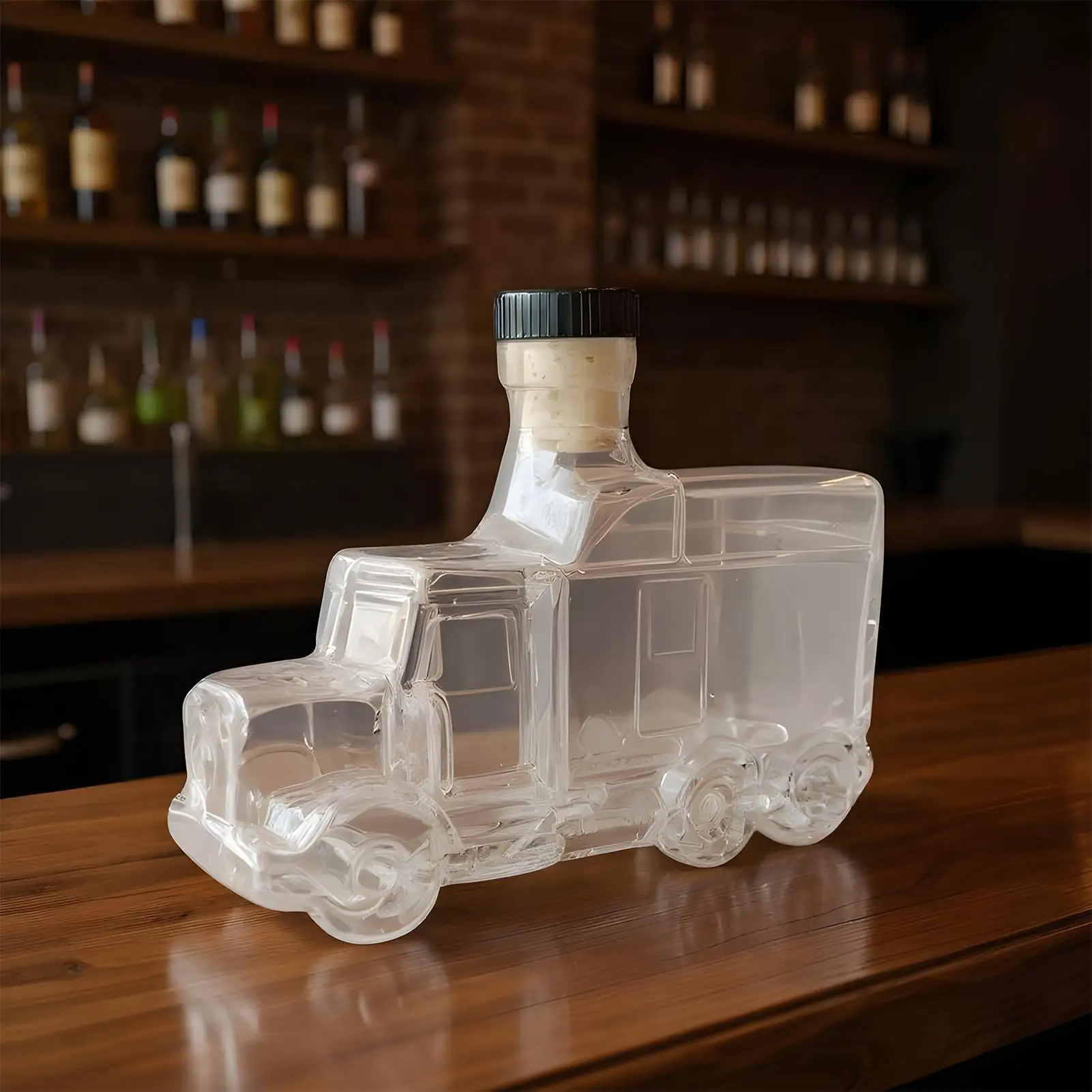Bourbon Decanter Half Truck Bourbon Dispenser 375ml Vintage Liquor Container With Interesting Stopper For Hosting Brunch Beer