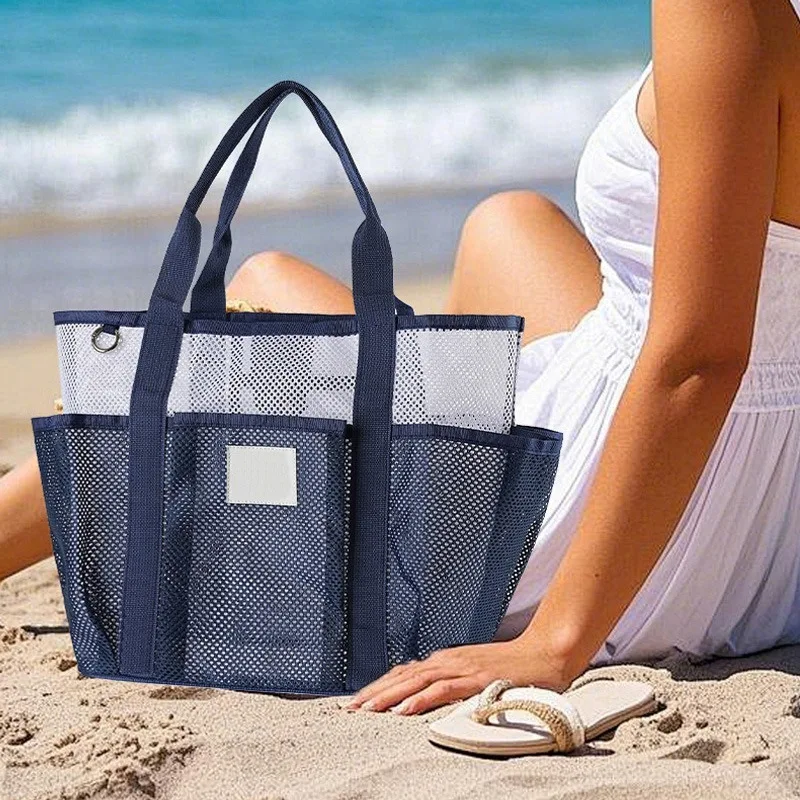 

Новая пляжная сумка большой вместимости для путешествий, хранения купальников, портативная сумка-тоут, спортивная сумка, ручная сумка для отпуска, сетчатая сумка для хранения