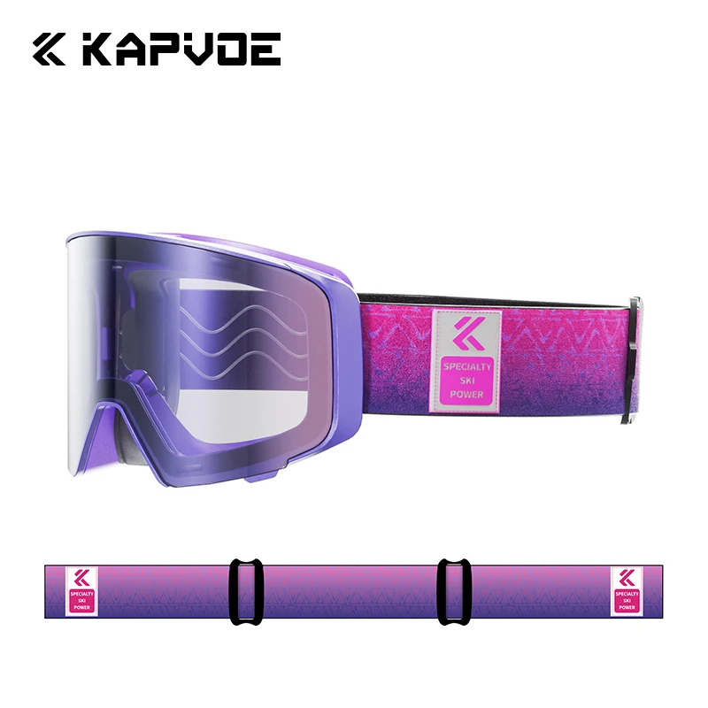 Kapvoe カラーフォトクロミックスキーゴーグル男性スノーモービル防曇