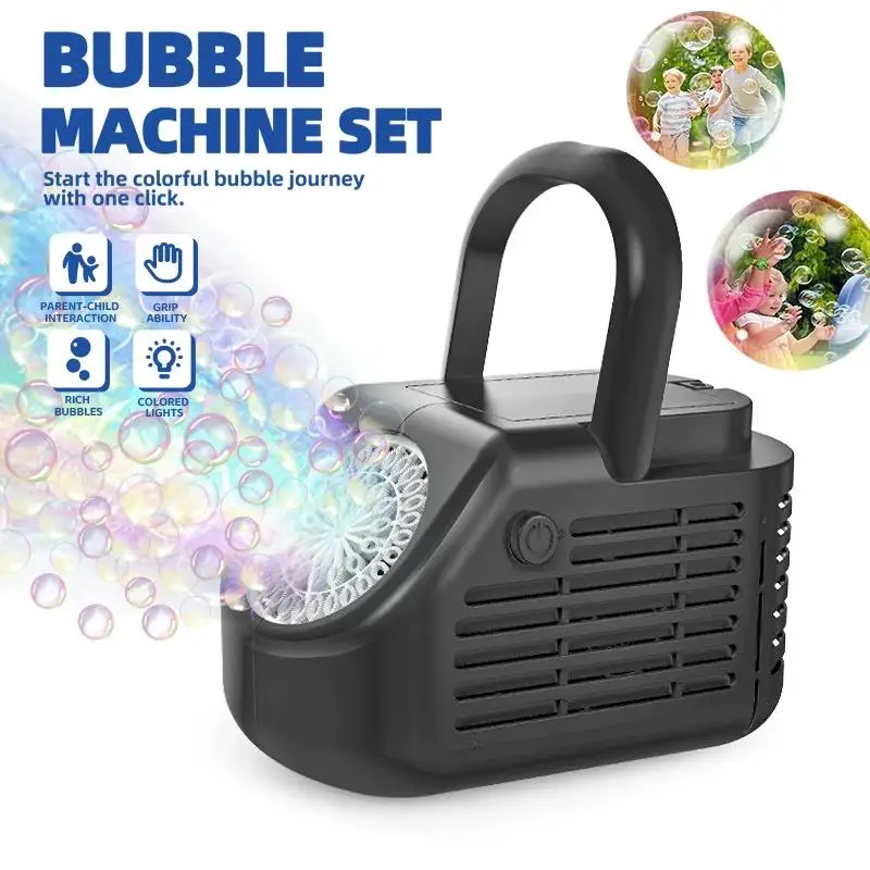 Máquina elétrica portátil de bolhas, 42/20 buracos, brinquedos ao ar livre para festa de casamento, praia, criar surpresas, soprador de bolhas para crianças da família