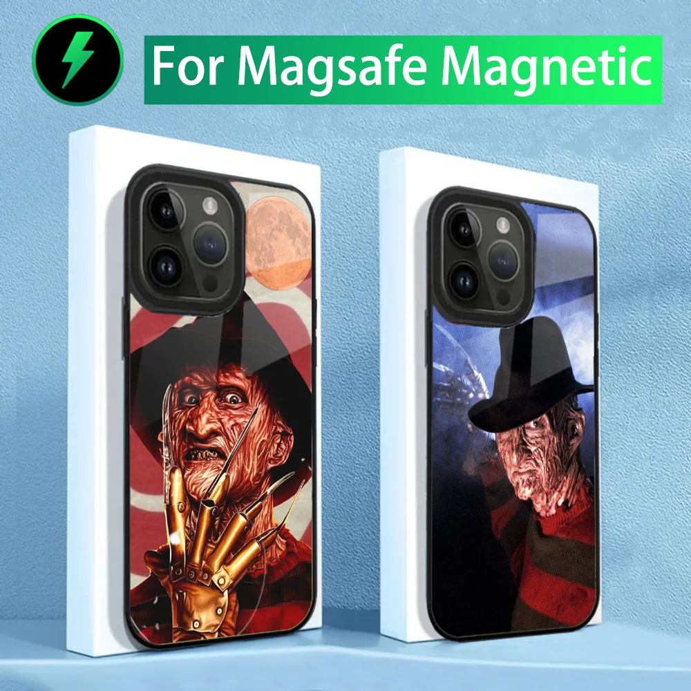 F-Freddy Horror K-Krueger Phone Case For iPhone 15,14,13,12,11,Plus,Pro,Max Mini Magsafe Magnetic Wireless Charging