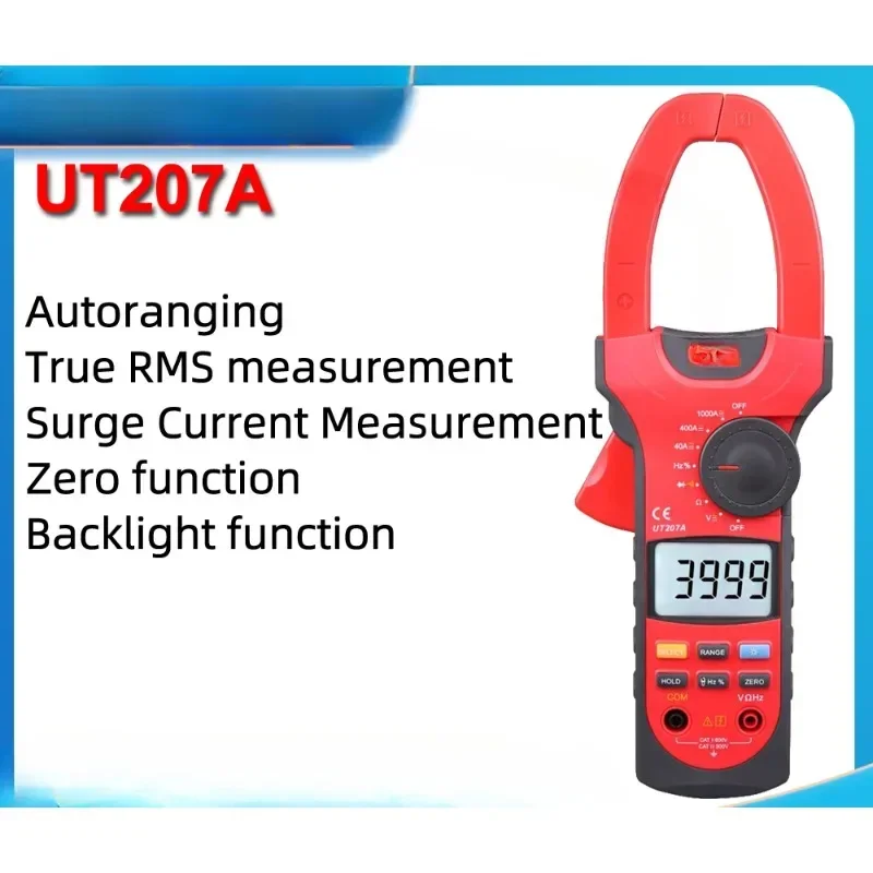 Multimeters UT207A 208A 1000A Digital Clamp Meters Frequency Measuring Multimeters Auto Range Capactance Resistance