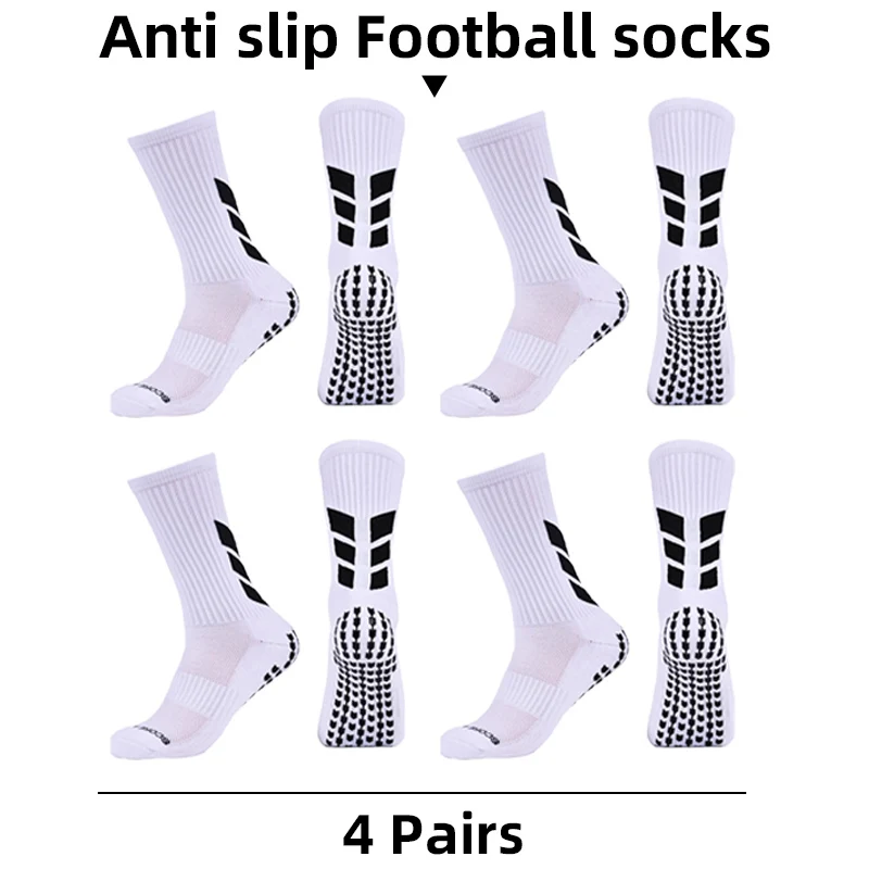 New Non Slip Football Socks Adults Men Cotton Arrow Shaped Silicone Base Anti Slip Soccer Socks Sport Baseball Rugby Grip Sock