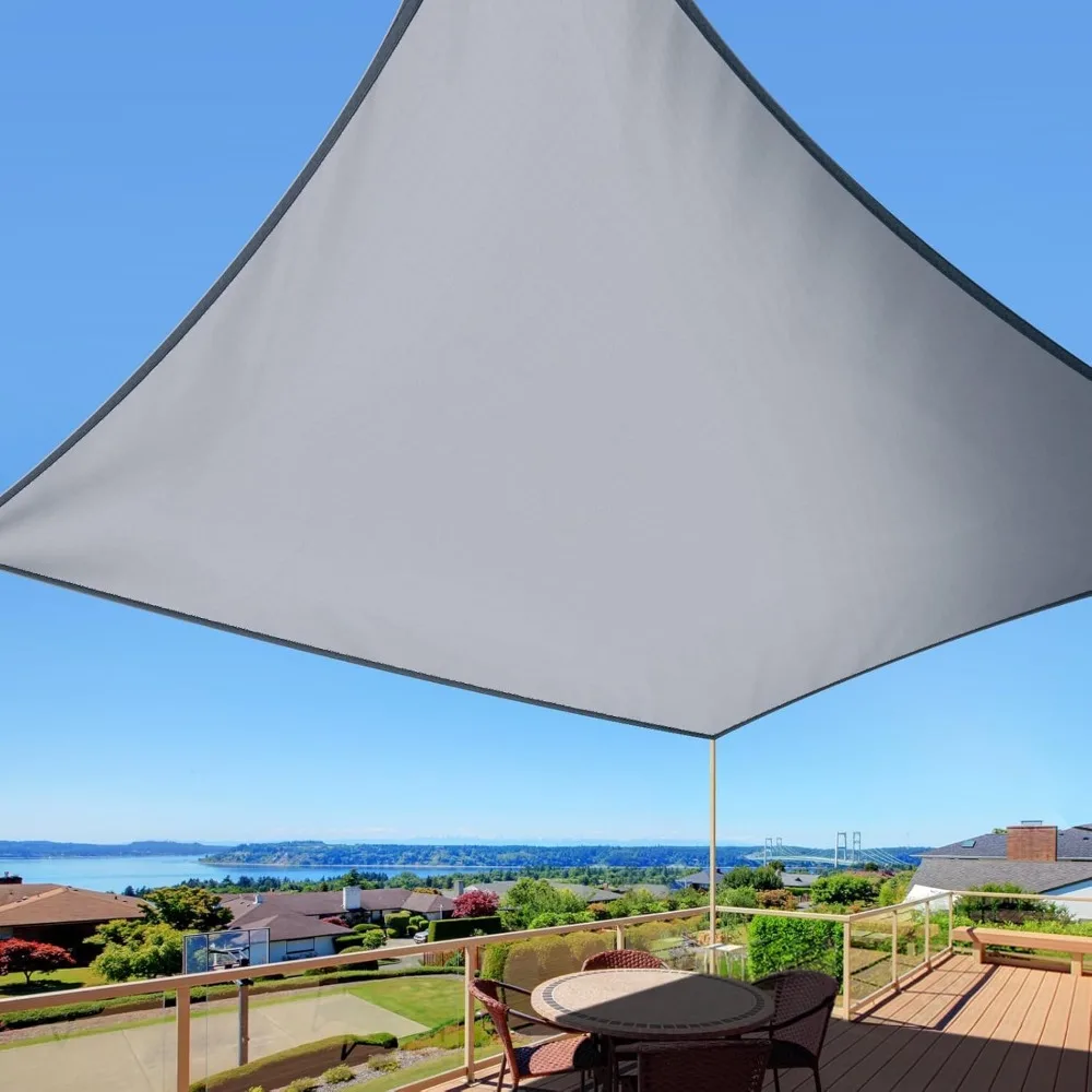 

Waterproof Sun Shade Sail 12' x 16' Rectangle UV Block Sunshade,Heavy Duty Permeable 185GSM Backyard Shade for Backyard Yard Dec