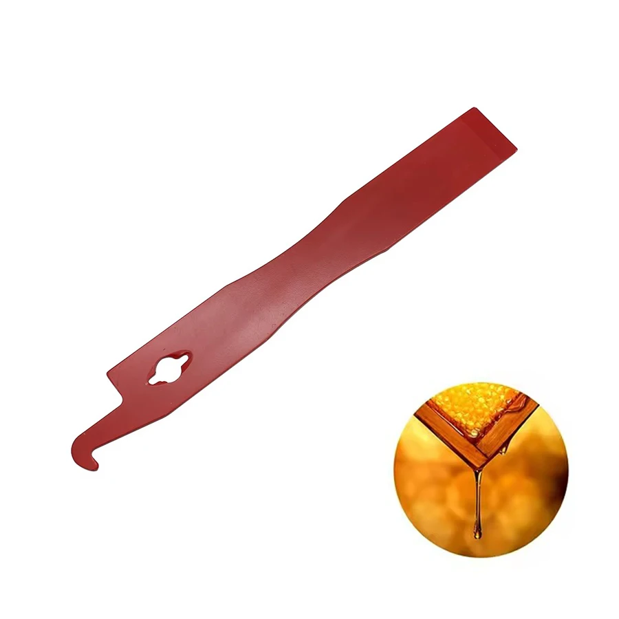 Stainless Bee Frame Lifter Scraper With Hook Beekeeping Equipment Multi-function Red Honey Extraction Scraper
