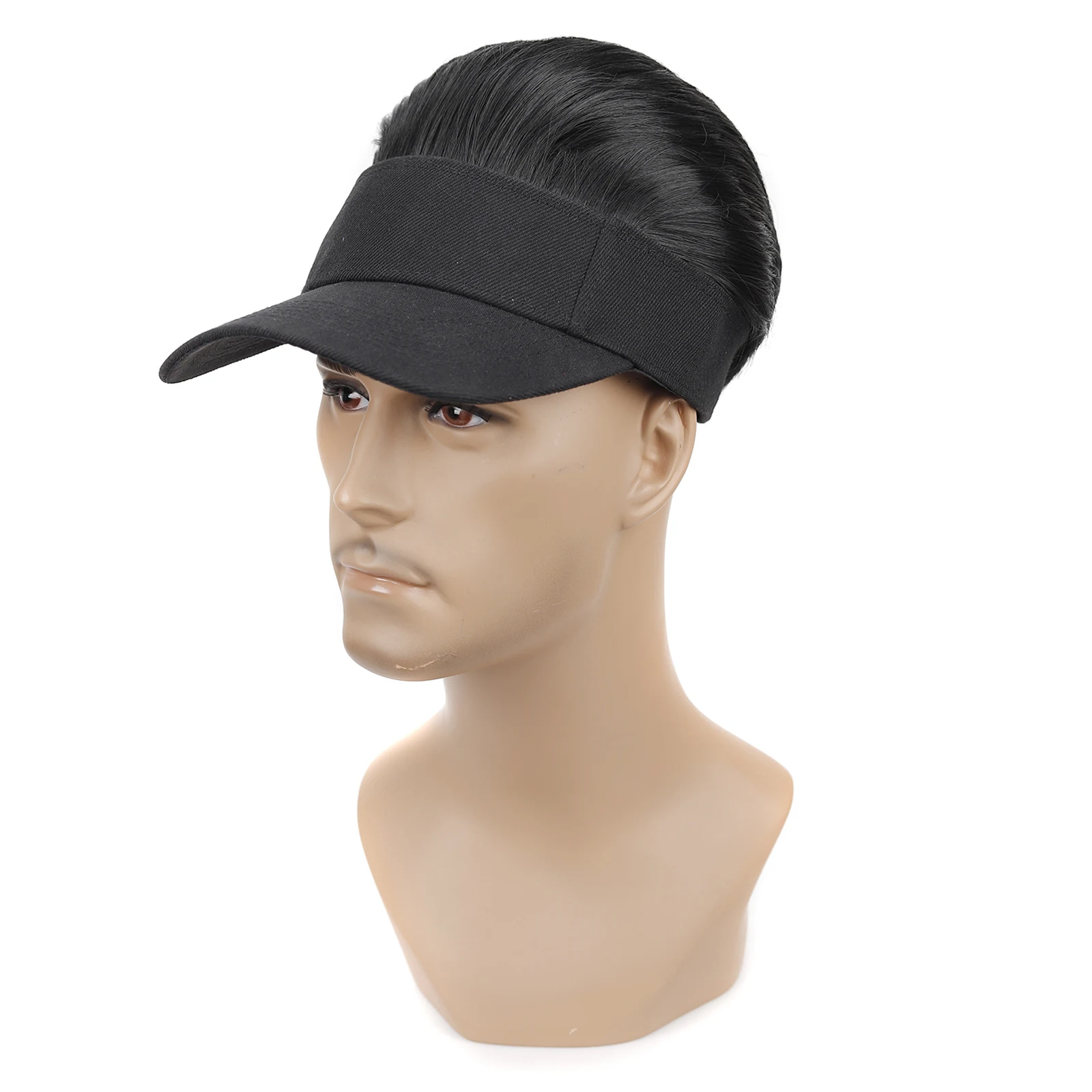 

Synthetic Wig Men's Slicked - Back Hair Wig Visor Hat, Fashion Retro Style Cap for Daily & Party Wear