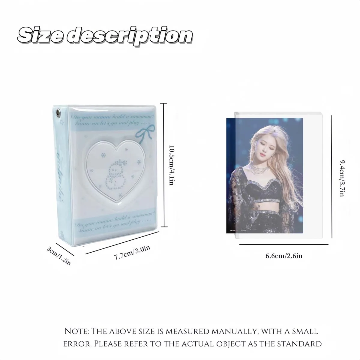 Love Snowman Crystal Ball Photo Card Bag Mini Album 3-3.5 In Celebrity Album Cardbook Suitable Celebrity Small Card Coll