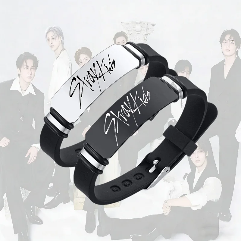 

Модный силиконовый браслет Stray Kids, персонализированный мужской браслет с логотипом Stray Kids, подарок в стиле знаменитостей