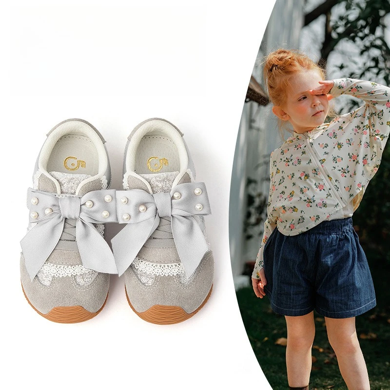 

Children's German training shoes Girls' casual board shoes Sweet bow ballet autumn sports shoes