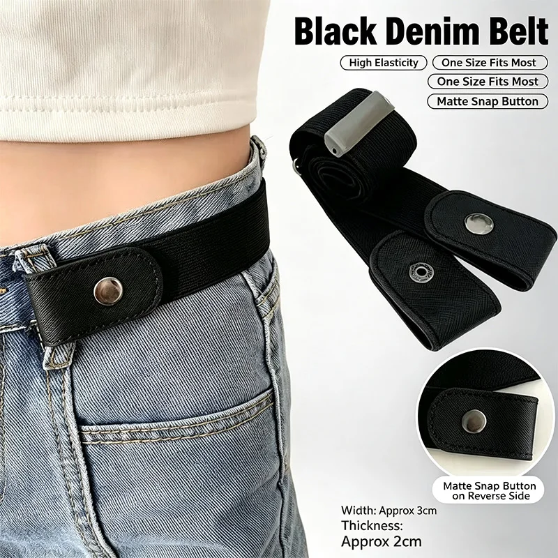 Lazy Man Belt - Stretchy and High-Energy Elastic Invisible Belt - Perfect for All Types of Jeans - Waist-Curving Essential