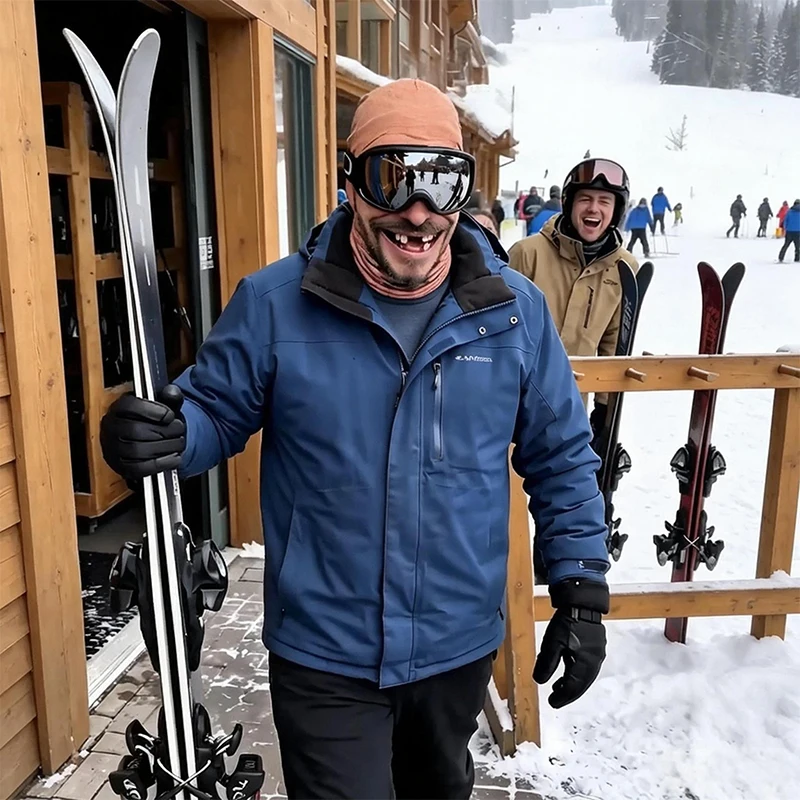 Winter Funny Old Man Ski Mask Realistic Face Balaclava 3D Printed Full Face Mask for Skiing Snowboarding Outdoor Sports