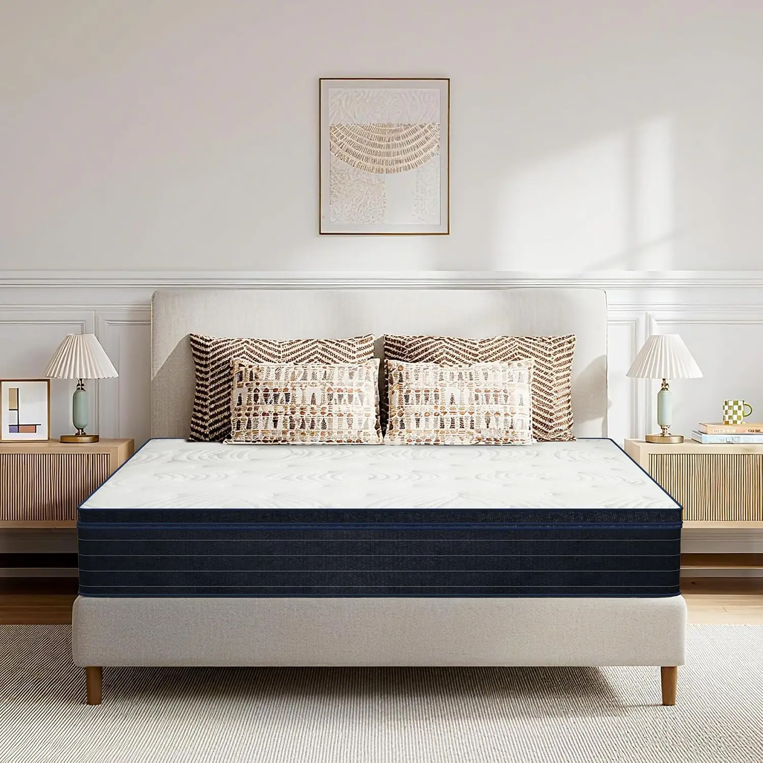 14 Inch Hybrid Mattress in Box Medium Firm Gel Memory Foam Pressure Relief Motion Isolation CertiPUR-US Certified, Customized