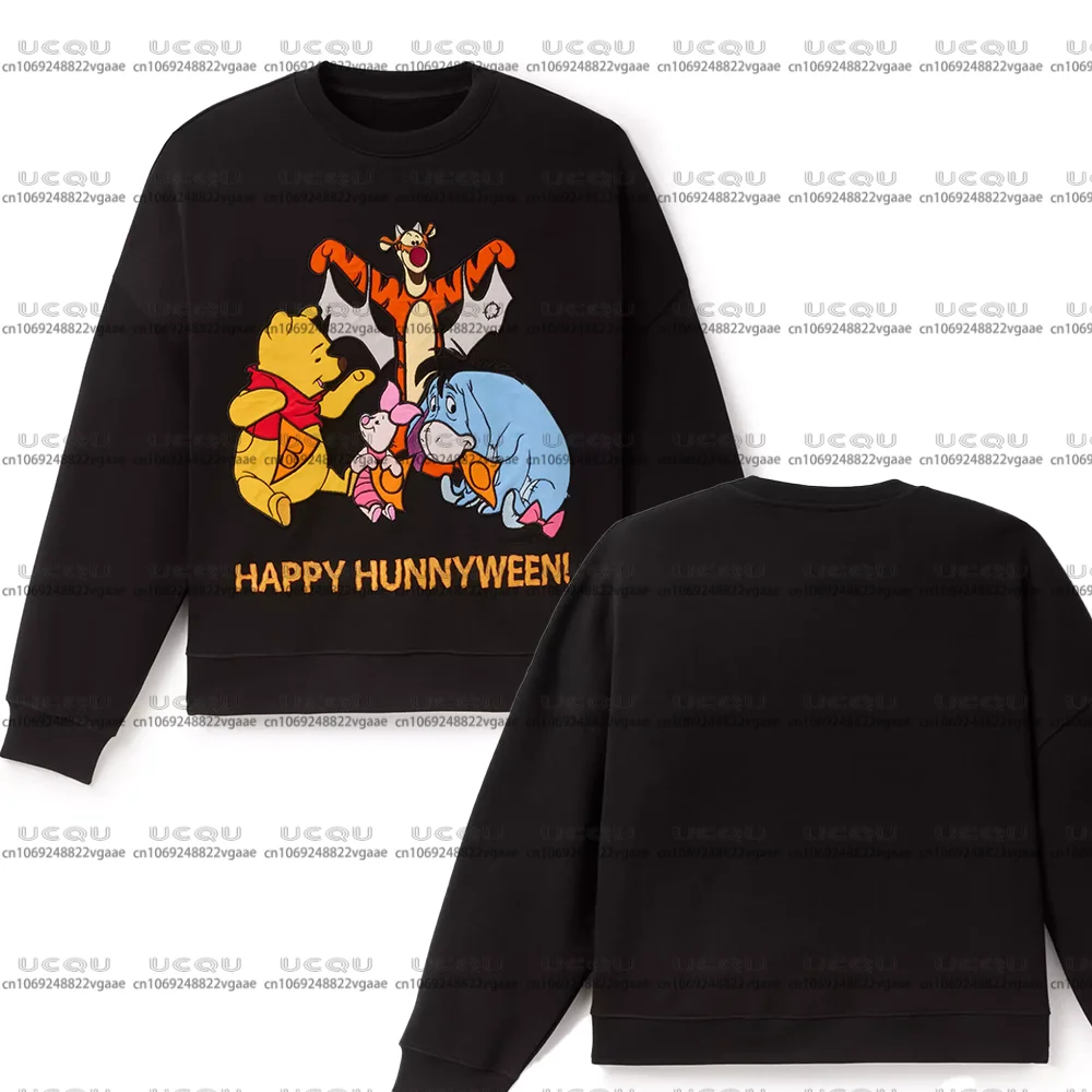 ديزني تي شيرت علوي هدية الكبار Y2k رحلة زوجين القطن الشارع الشهير هوديي ويني ذا بوه سعيد Hunnyween البلوز البلوز