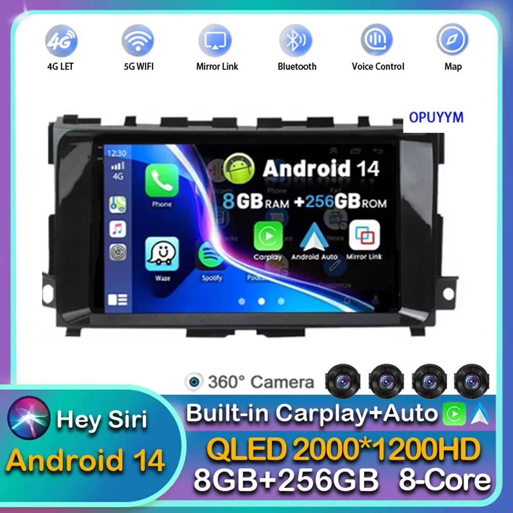 

Android 14 Carplay Auto Car Radio For Nissan Teana J33 2013 2014 2015 Multimedia Video Player Navigation Stereo GPS DSP No 2din