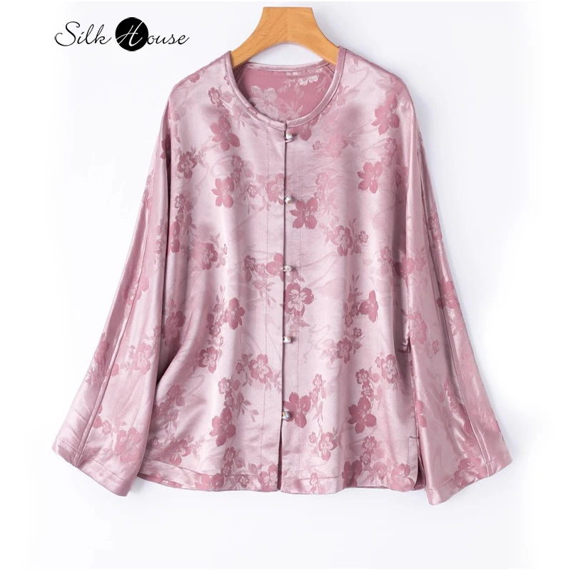 

Изысканный жаккард, 65% шерсть, 35% натуральный шелковый шелк, розовый, с круглым вырезом, рукавами реглан, женский модный кардиган, куртка