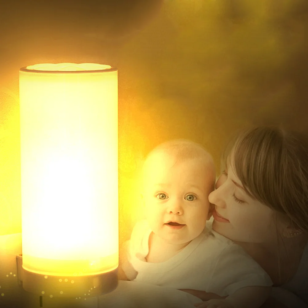 LED Night Light Bedroom Bedside Lamp Small Table Lamp Three Color Change 10 Levels Brightness Timed Off Eu Plug
