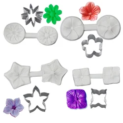 2PCS Daisy &Five Star &Hydrangea Flower Silicone Moulds&Cutters Fondant Gumpaste Sugar Clay Molde Silicon Cake Decoration Tools