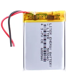 3.7V lithium polymer battery 503040 053040 Rechargeable Li-Po Batteries For MP3 MP4 MP5 GPS Bluetooth DIY audio / Toys 600MAH