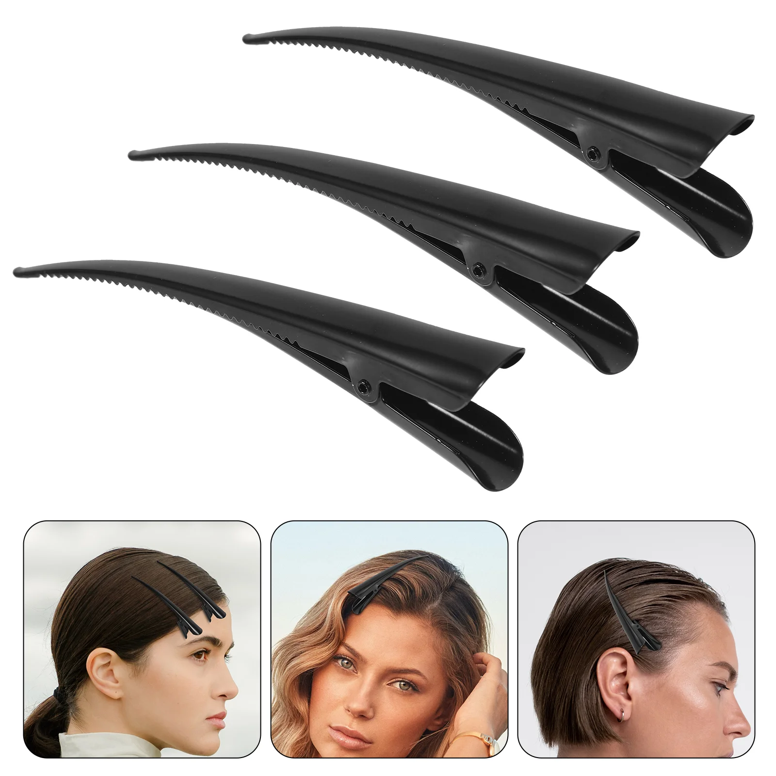 3 Pcs Hairpin Ponytail Women's Barrettes Big Clips Styling Accessories for Sectioning