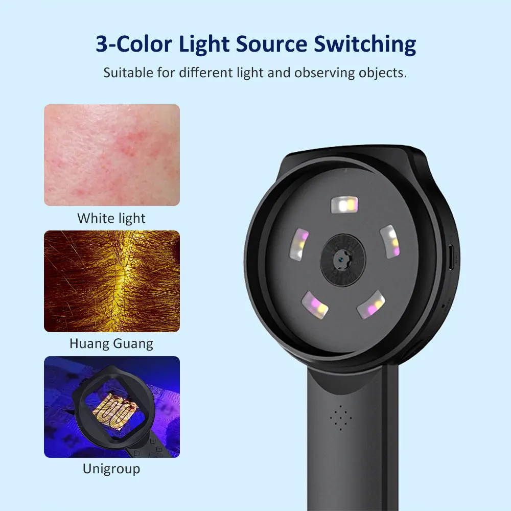 يده Dermatoscope آلة محلل الجلد اللاسلكية المحمولة مجهر رقمي لفروة الرأس/الشعر تريكومز تحليل بشرة الوجه #6