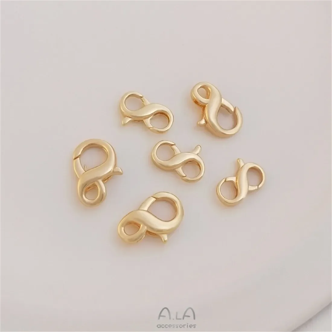 

Korean-made Spring Buckle 14K Gold-plated 8-shaped Lobster Buckle Diy Bracelet Necklace Connected with Finishing Buckle Jewelry