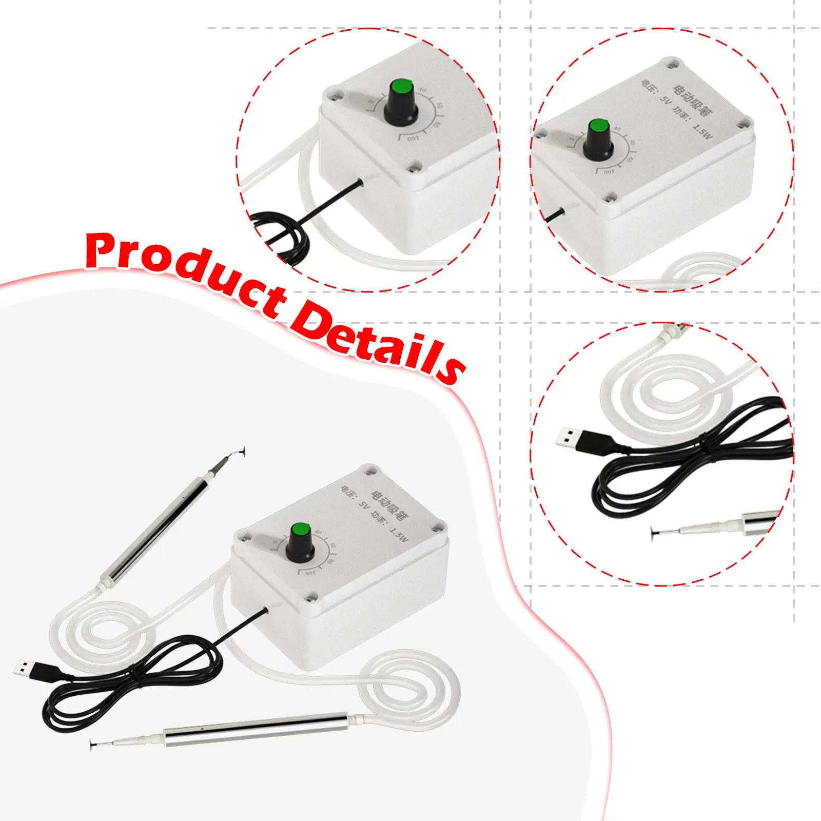 Vacuum Sucking Pen Desoldering Pump for Disassembly Components Cleanings