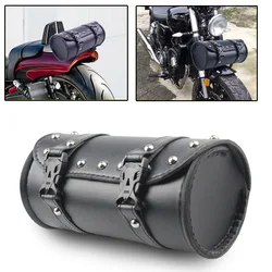 Motocicleta Garfo alforjes de couro, saco de ferramentas, pacote lateral, durável, impermeável, Harley Sportster XL, Touring, Softail, Dyna, Road King